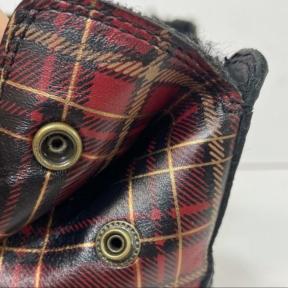 Patricia Nash Lia Cold Weather Booties Black and Red Plaid with Shearling Cuffs - Picture 4 of 15